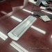 14' Mahogany Boardroom Table, Glass Top & 3 Power-Data Grommets